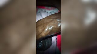 Chocolate Meat Stick - Jacking off His Big Black Dick with Oil