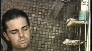 Gay couple have some fun in the shower