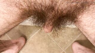 Closeup overhead view showing off my extremely hairy dark pubes