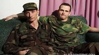 Two army guys in the anal action