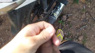 Boy Goes Into the Forest to Fuck His Friend's Motorcycle for the First Time.