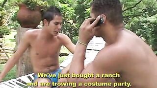 Sexy gay couple love to fuck outdoors