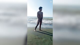 Hot Asia Teen Boy Cumsot on the Beach