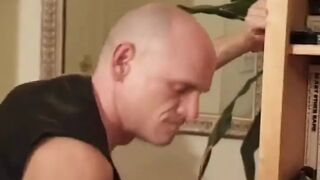 Bald stud riding BF's humongous pecker