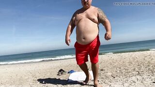 Grandpa Chub Stripes on Beach