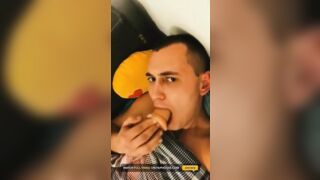 Young Gay Sucks a Toy