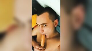 Young Gay Sucks a Toy