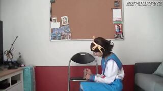 Crossdress cosplay Haruhi pleasure chair