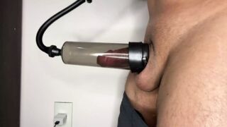 Milking Dick with Vacuum Pump