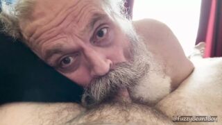 Moustache Grandpa Cocksucker Gives Glorious Suck Job