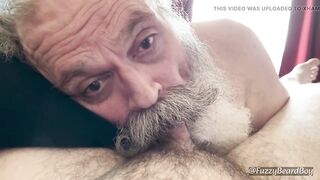 Moustache Grandpa Cocksucker Gives Glorious Suck Job