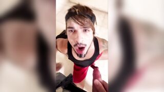 HYPERSPERMIA: MONSTER CUMSHOT ON MY FACE UNDER THE STAIRS OF THE SHOPPING CENTER!!!