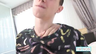 Skinny Teen Twink Aaron Fingers Himself While Jerking Off!