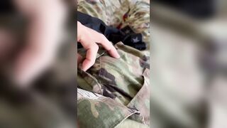 Just an Army Soldier Rubbing His Cock Through His Ocps Military Uniform