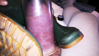 Monster Cockpumping with Rubber Boots