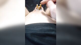 Micropenis Superglue ashtray damp cigarette solo cbt BDSM