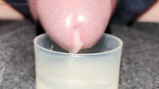 Extreme Closeup Huge Thick Load of Cum Edged Out Into Cup and Swallowed