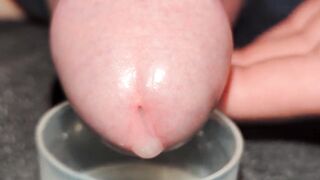 Extreme Closeup Huge Thick Load of Cum Edged Out Into Cup and Swallowed