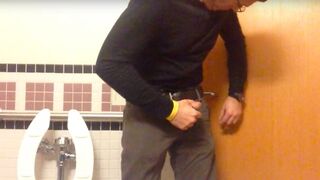 Jack-off in a hospital public toilet. Almost caught, I forgot to lock the door. I still finished jerking