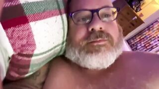 Grey Bearded Dominant Muscle Chub Bear Cums in His Mouth