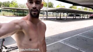 Exibitionist man loves getting naked in public parking lot