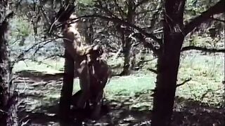 Hot dude in a cowboy hat drills his friend's asshole outside in the woods