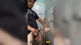 Rinsing My Dick While He Holds My Hand And Cums