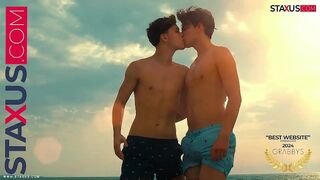 ‍ :: Twink :: Surfer friends, can't contain their passion on the beach