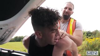 MEN - Trevor Brooks Rides Chuck Conrad's Huge Dick In His Car And Waits For His To Cum On His Face