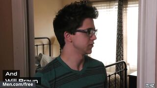 Men - Brad Banks and Will Braun - Cute nerd gets ass fucked