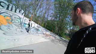 Skater gets his ass pounded raw for extra money in public