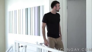 Hairy jock Mason Lear sucked off and fucking gay lover