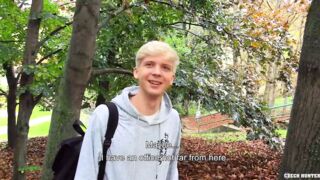 Twink Blonde On His Way Home When He Bumps Into A Guy Who Wants His Dick Fucked And Pay At The Same Time - BigStr