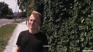 CZECH HUNTER 469 - Freaky Blonde Haired Dude Gets His Smooth Ass Drilled In The Woods