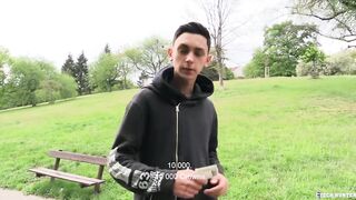 CZECH HUNTER 424 - Twink Enjoying A Smoke By The Park Gets A Massive Cock Raw