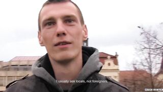 CZECH HUNTER 402 - Short Haired Stud Decides To Try Out Some Dick For His Self