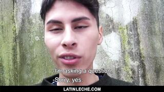 Latin - Young cock sucker fucked raw outside